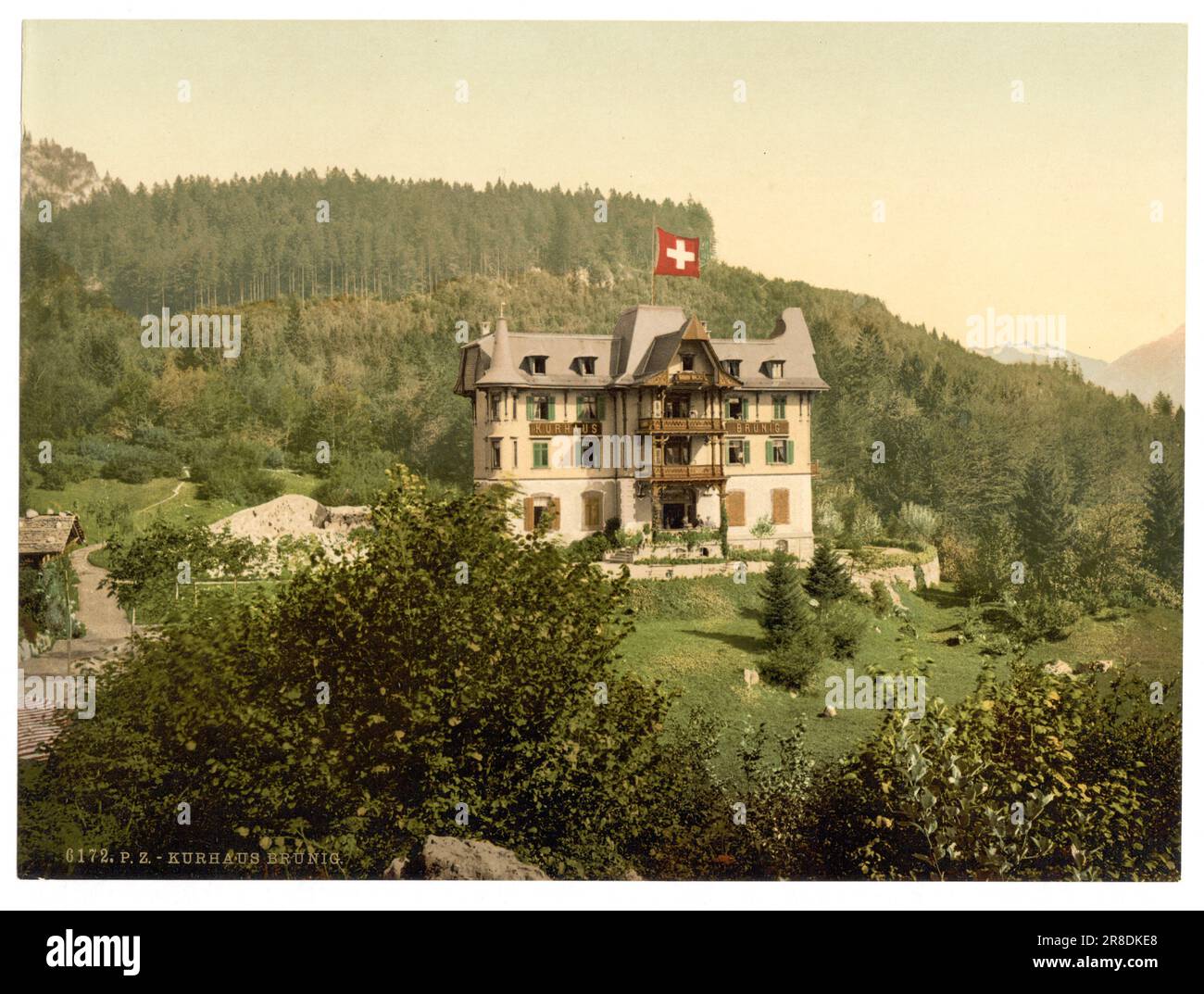 Kurhaus Brünig, passo Brünig, Oberland Bernese, Svizzera 1890. Foto Stock