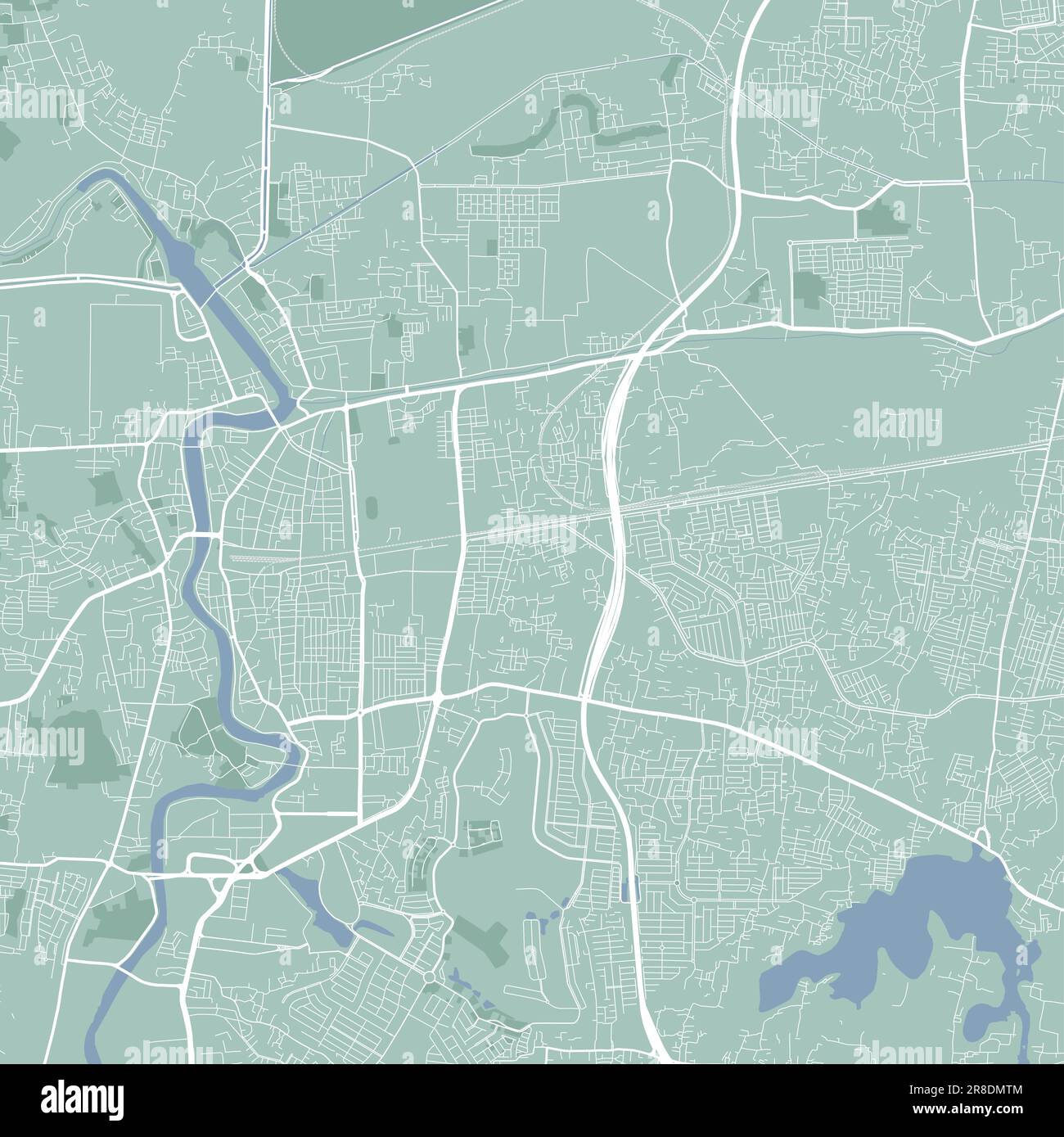 Mappa vettoriale di Tangerang, Indonesia. Illustrazione del poster della mappa stradale della città urbana. Tangerang mappa art. Illustrazione Vettoriale