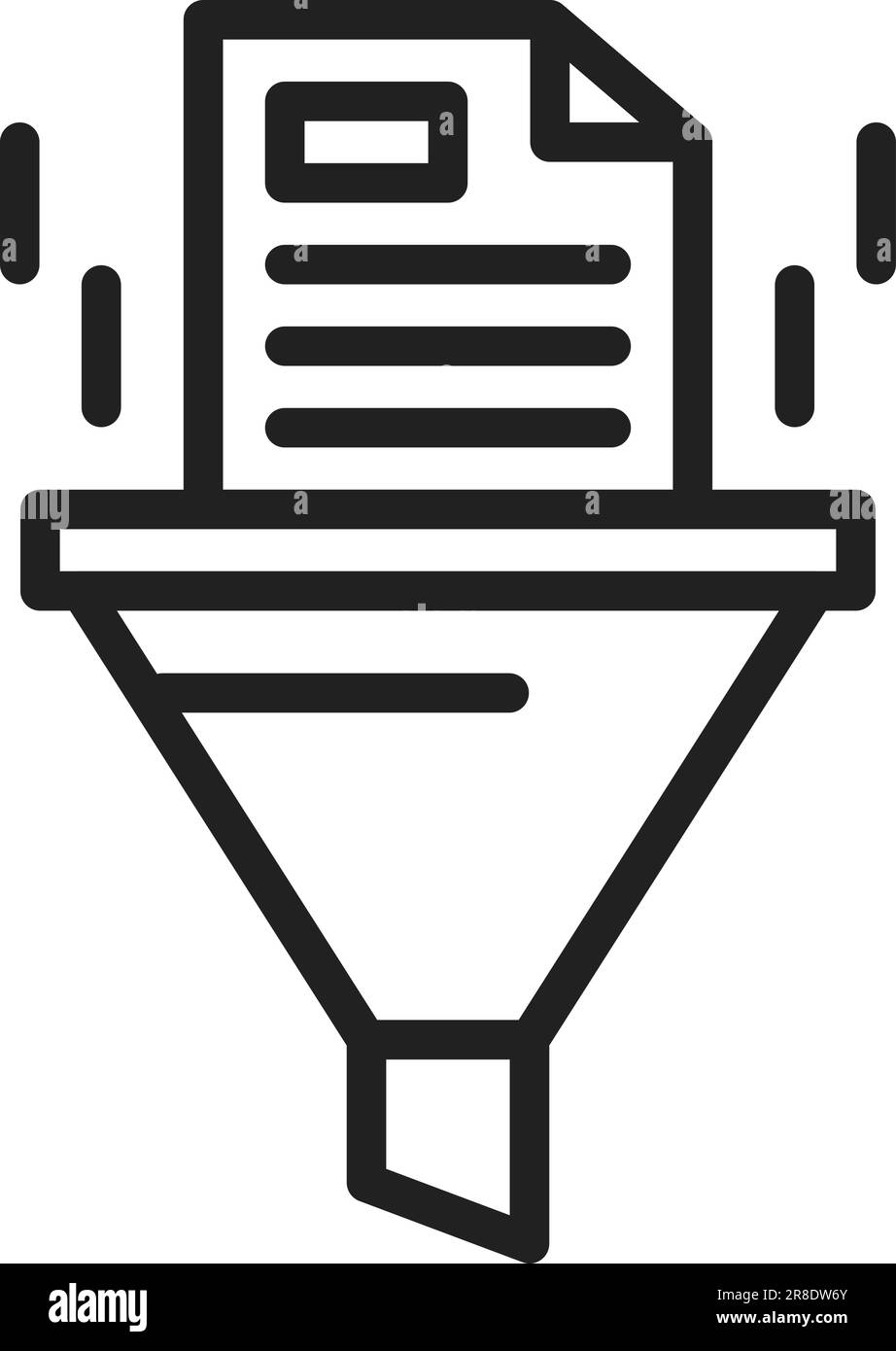Immagine icona sistema di filtraggio dati. Illustrazione Vettoriale