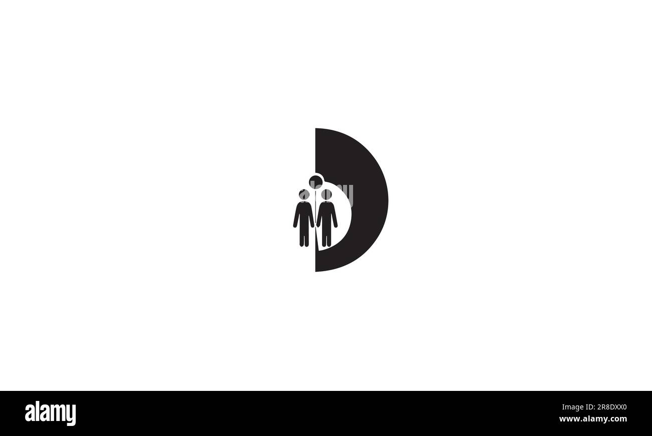 Logo di cooperazione e logo Diversity, semplice icona piatta nera su sfondo bianco Illustrazione Vettoriale
