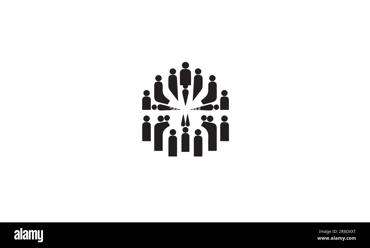 Logo di cooperazione e logo Diversity, semplice icona piatta nera su sfondo bianco Illustrazione Vettoriale