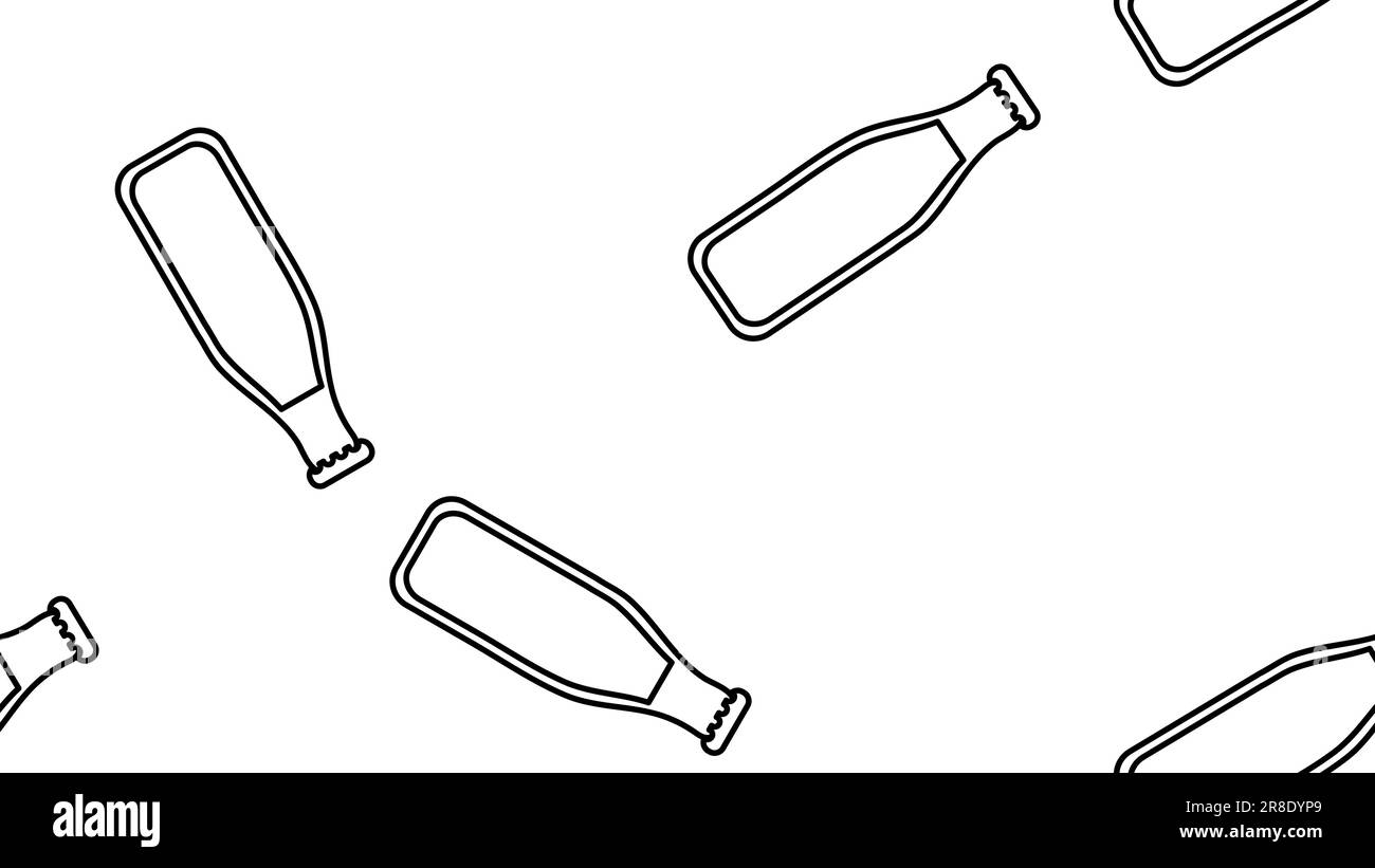 latte in bottiglia bianca su sfondo bianco, illustrazione vettoriale, motivo. latte sulla carta da parati, arredamento cucina, caffè. bevanda a base di latte per bambini e pubblicità Illustrazione Vettoriale