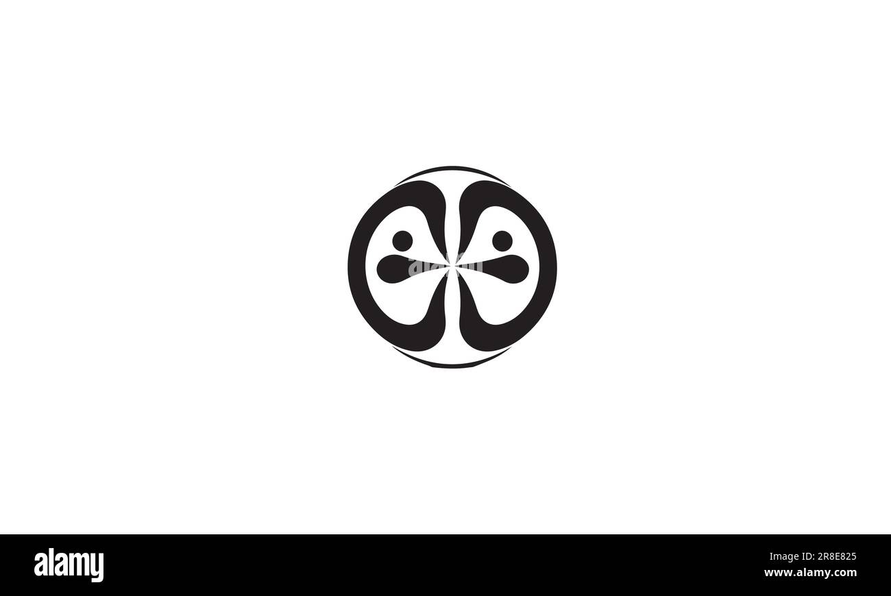Logo del ciclo. Tre nastri, elementi intrecciati, semplice icona piatta nera su sfondo bianco Illustrazione Vettoriale