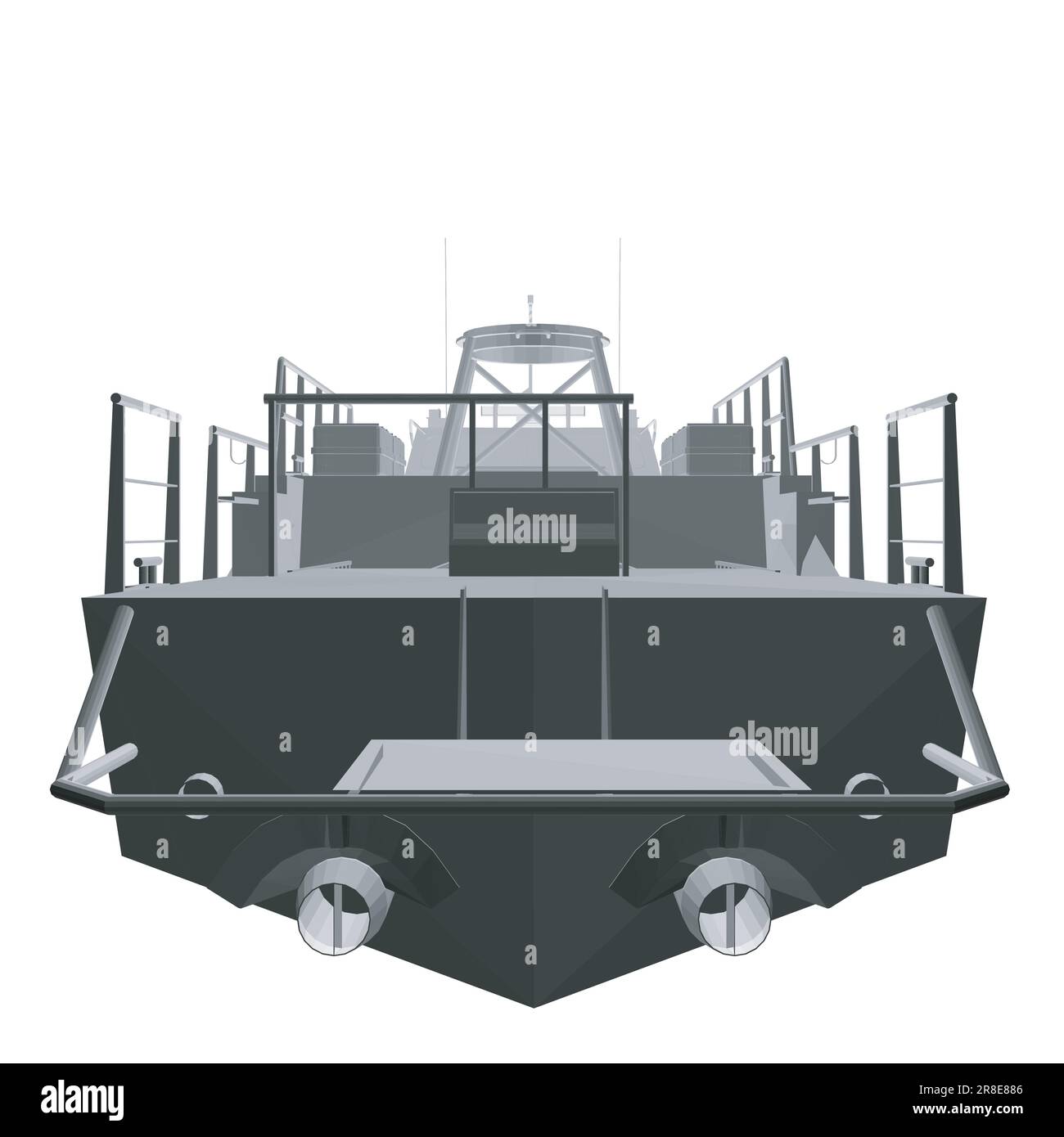 Icona della nave da guerra poligonale grigia. Navi militari e navali. immagini vettoriali isolate. Vettore poligonale della nave militare. Modello veicolo militare vecto Illustrazione Vettoriale