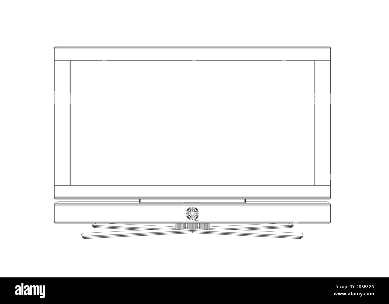 Profilo del portatile vettoriale. Personal computer in stile piatto. Contorno del computer desktop. Icona del computer isolata sullo sfondo. schermo del computer, monoblocco, sc Illustrazione Vettoriale