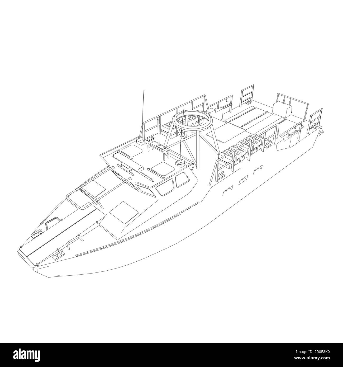 Contorno icona nave da guerra. Navi militari e navali. immagini vettoriali isolate. Vettore di contorno della nave militare. Isolamento vettore modello veicolo militare Illustrazione Vettoriale