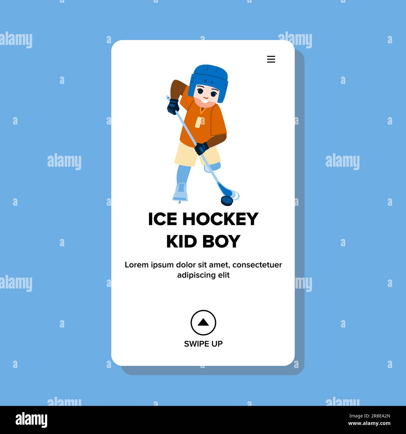 hockey su ghiaccio, ragazzo vettoriale Illustrazione Vettoriale