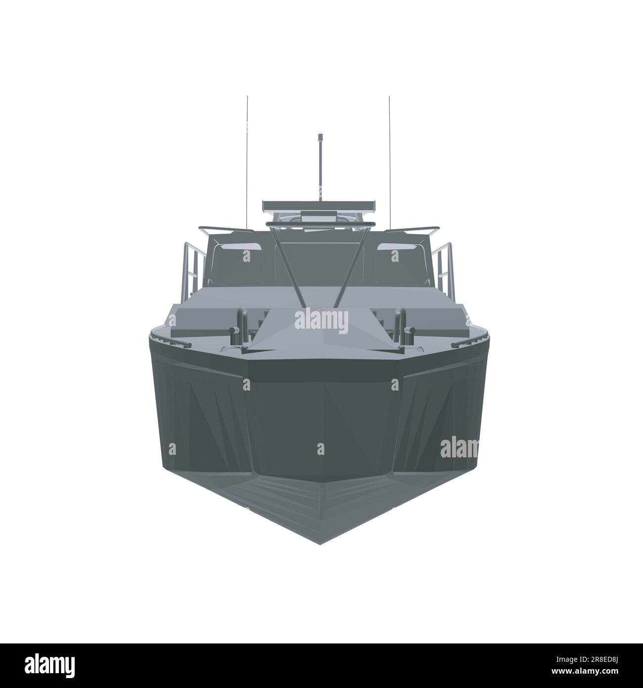 Icona della nave da guerra poligonale grigia. Navi militari e navali. immagini vettoriali isolate. Vettore poligonale della nave militare. Modello veicolo militare vecto Illustrazione Vettoriale
