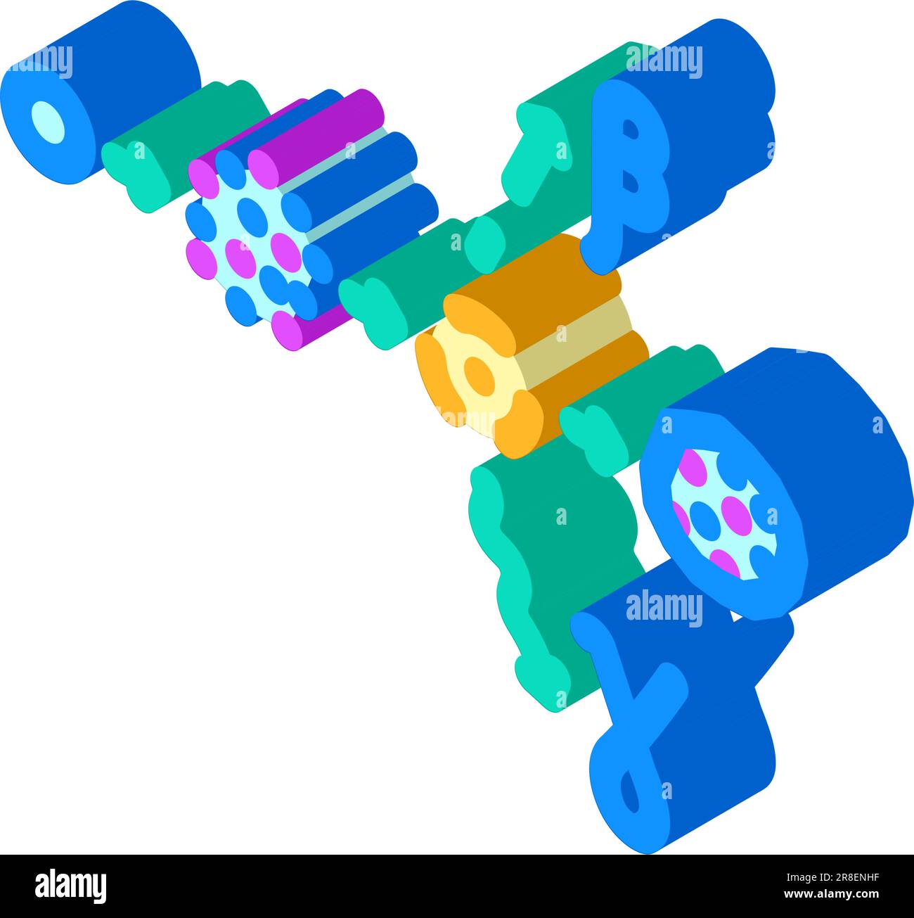 attivazione dei neutroni icona isometrica energia nucleare illustrazione vettoriale Illustrazione Vettoriale