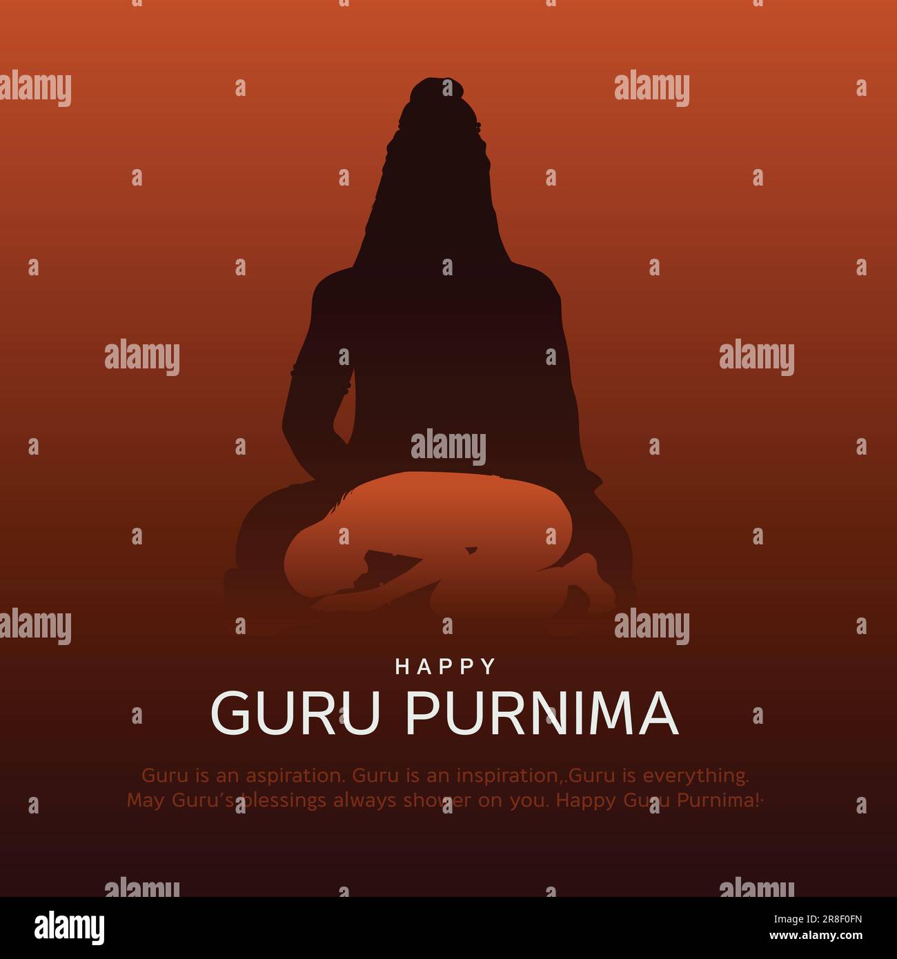 Illustrazione creativa vettoriale per il giorno della celebrazione onorata Guru Purnima. Illustrazione Vettoriale