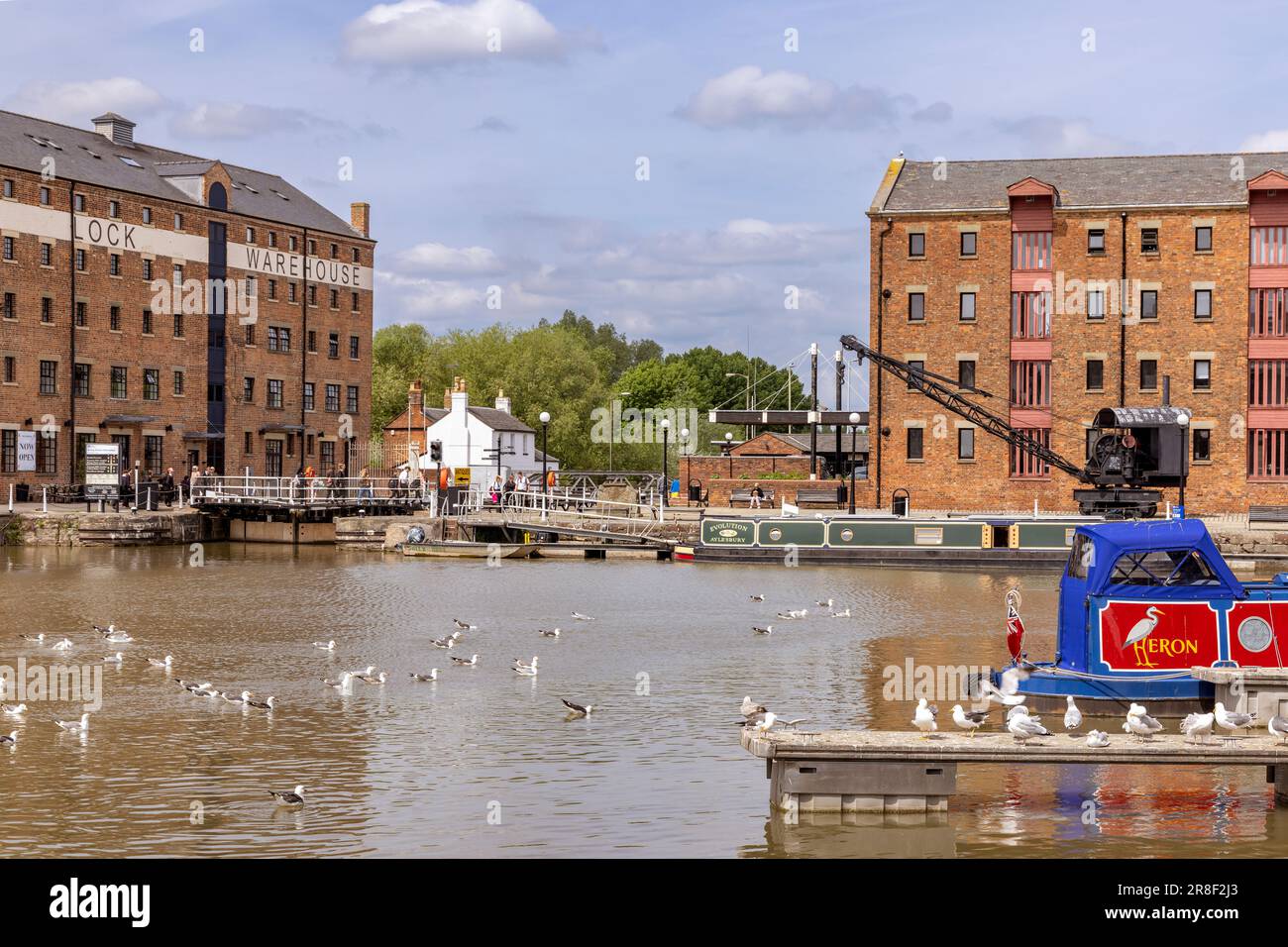 Gloucester Docks, centro città di Gloucester, Inghilterra Foto Stock