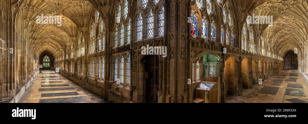 La cattedrale di Gloucester chiostri, Gloucester, Inghilterra Foto Stock