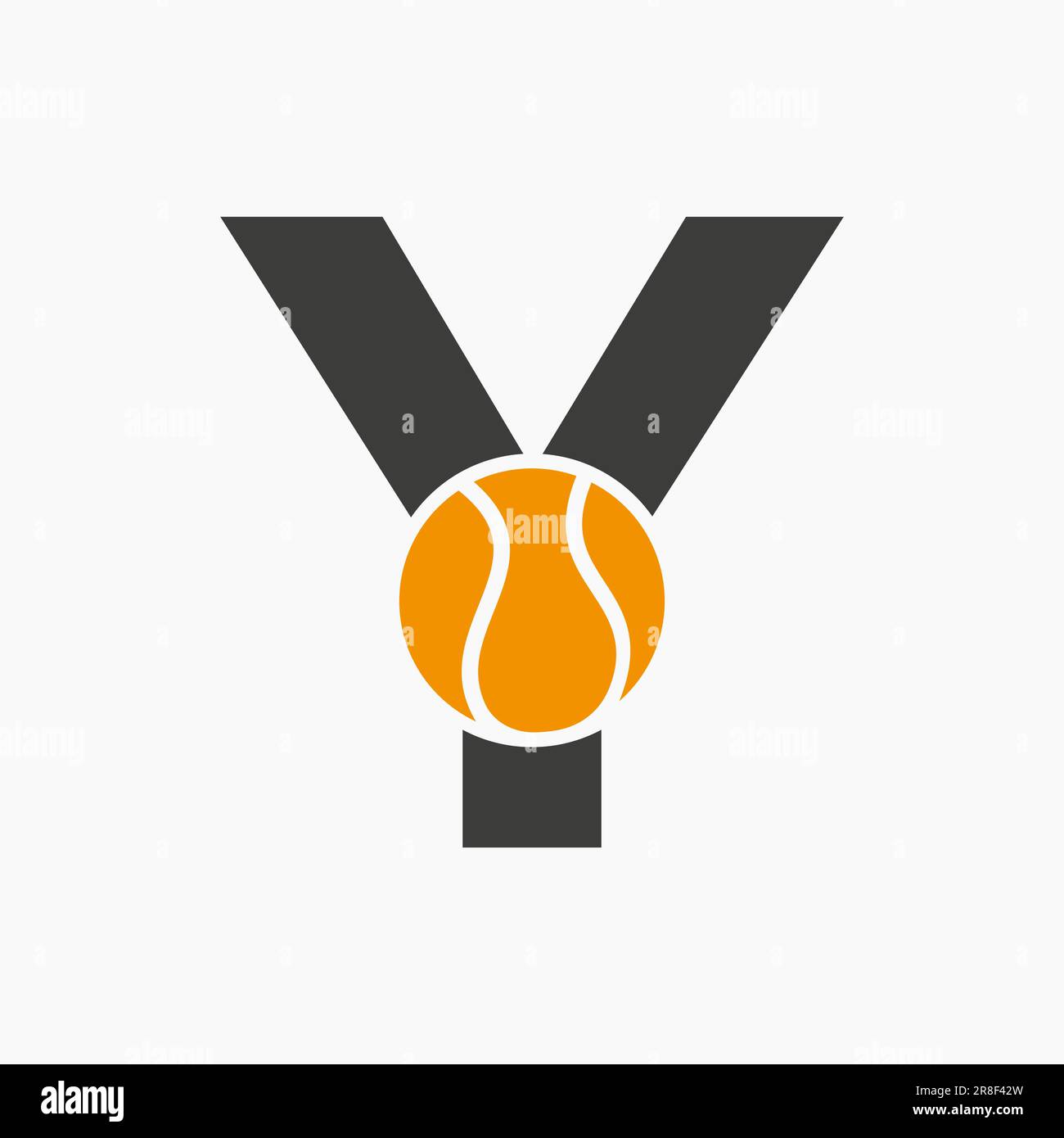 Tennis Logo sulla lettera Y. Tennis Sport Academy, Club Logo Sign Illustrazione Vettoriale