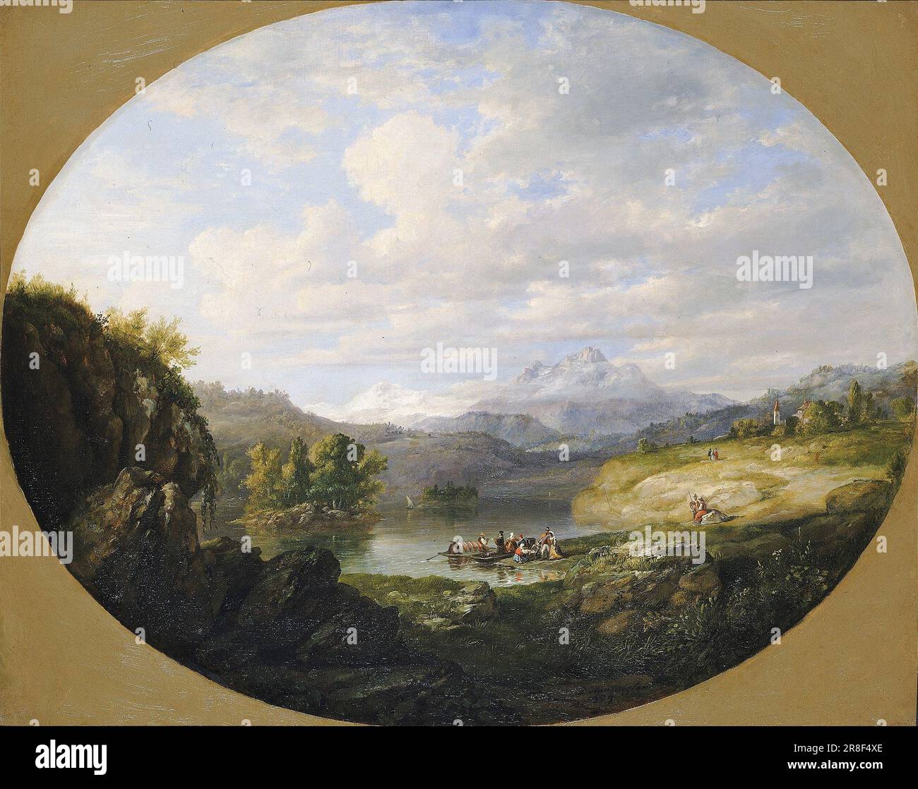 A Swiss Lake 1849 di Daniel Huntington, nato New York City 1816-morto New York City 1906 Foto Stock