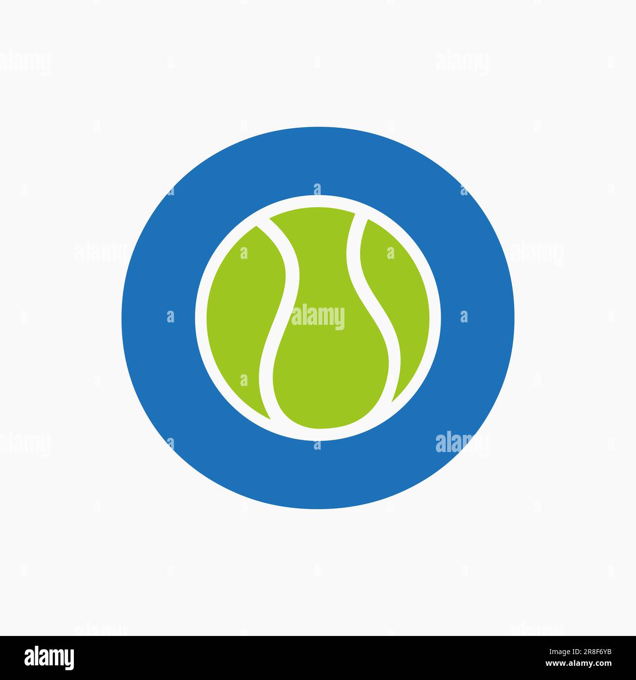 Logo tennis sulla lettera O. Tennis Sport Academy, cartello con il logo del Club Illustrazione Vettoriale