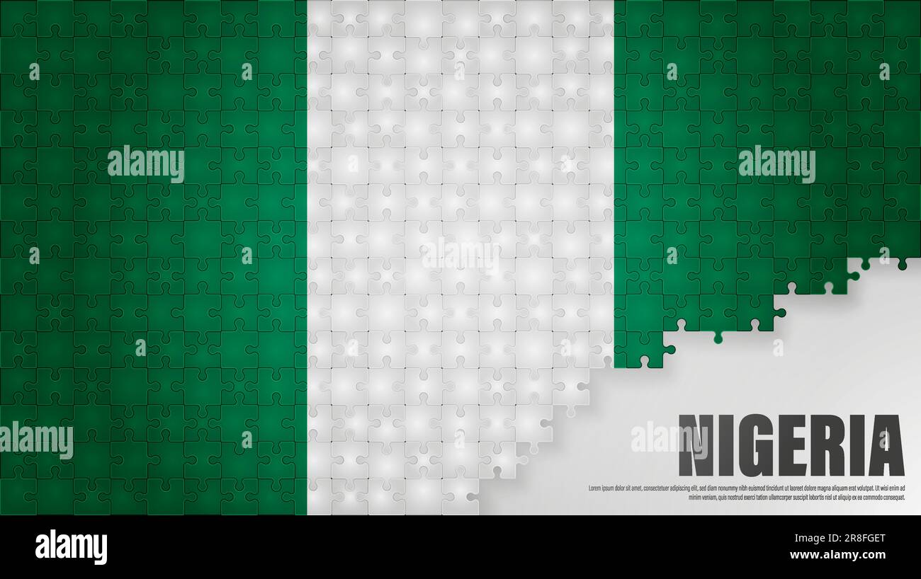 Nigeria sfondo bandiera jigsaw. Elemento di impatto per l'uso che si desidera fare di esso. Illustrazione Vettoriale