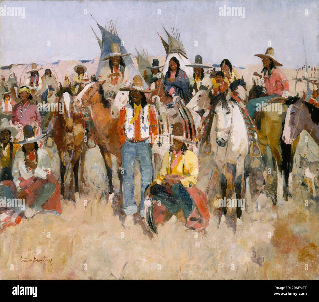 Jicarilla Apache Fiesta 1934 di LaVerne Nelson Black, nato Viola, WI 1887-Dead Chicago, il 1939 Foto Stock