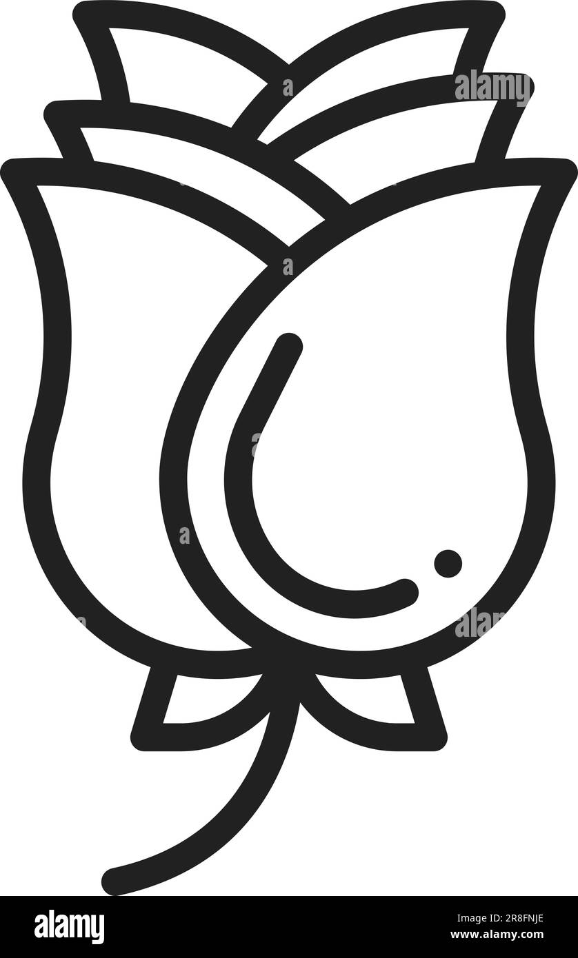 Immagine icona rosa. Illustrazione Vettoriale