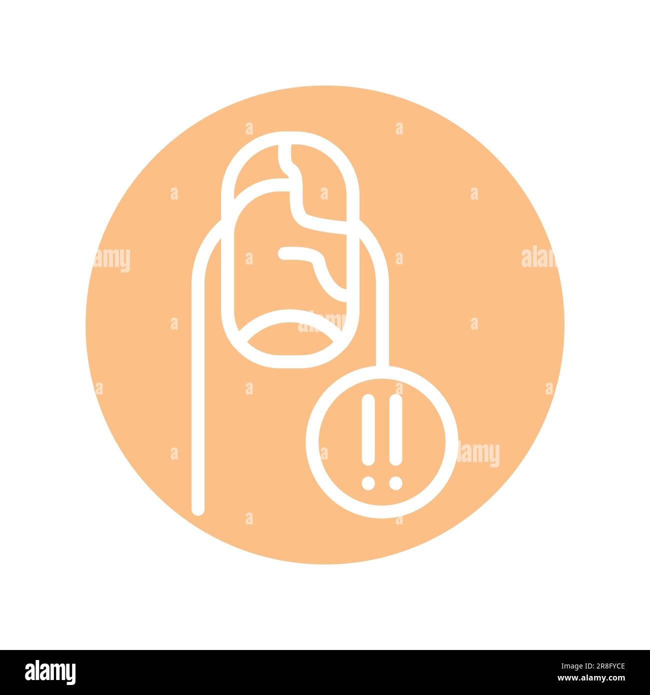 Icona della linea di colore fungo dell'unghia. Elemento vettoriale isolato. Pittogramma per pagina web, app mobile, promo Illustrazione Vettoriale