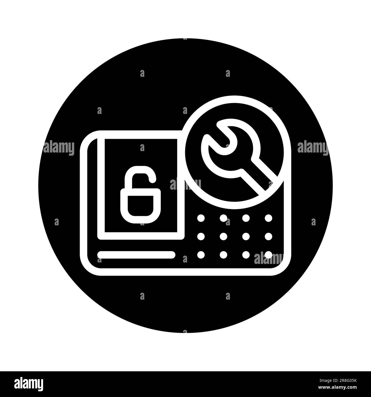 Icona della linea a colori per l'installazione di Smart Device. Servizio di handyman. Elemento vettoriale isolato. Pittogramma per pagina web, app mobile, promo Illustrazione Vettoriale