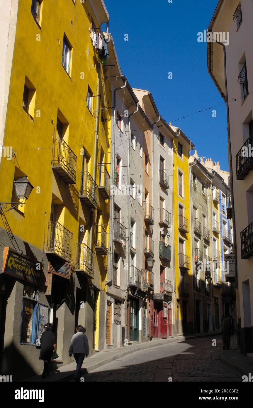 Alfonso VIII Street, Castilla-la, Cuenca, Castilla-la Mancha, Castilla, Spagna Foto Stock