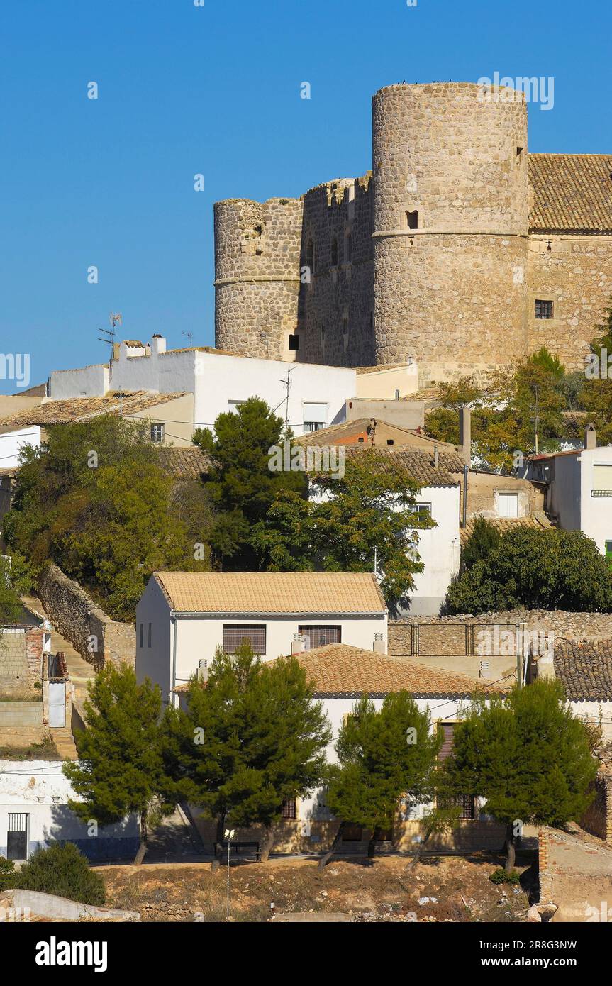 Castello di Garcimunoz, Castilla-la, Cuenca, Castilla-la Mancha, Spagna Foto Stock