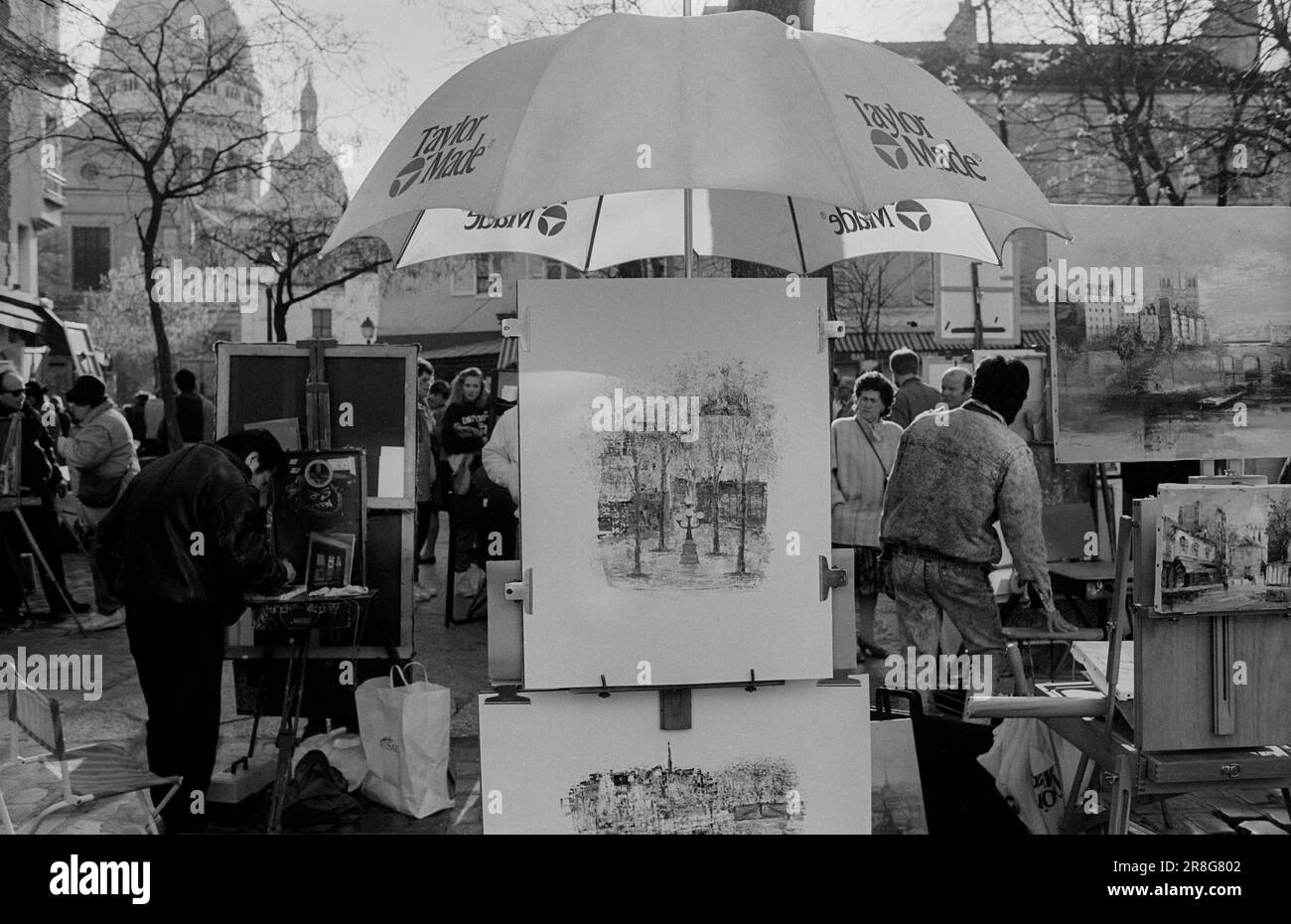 Francia, Parigi, 25.03.1990, gli artisti di Montmartre Foto Stock