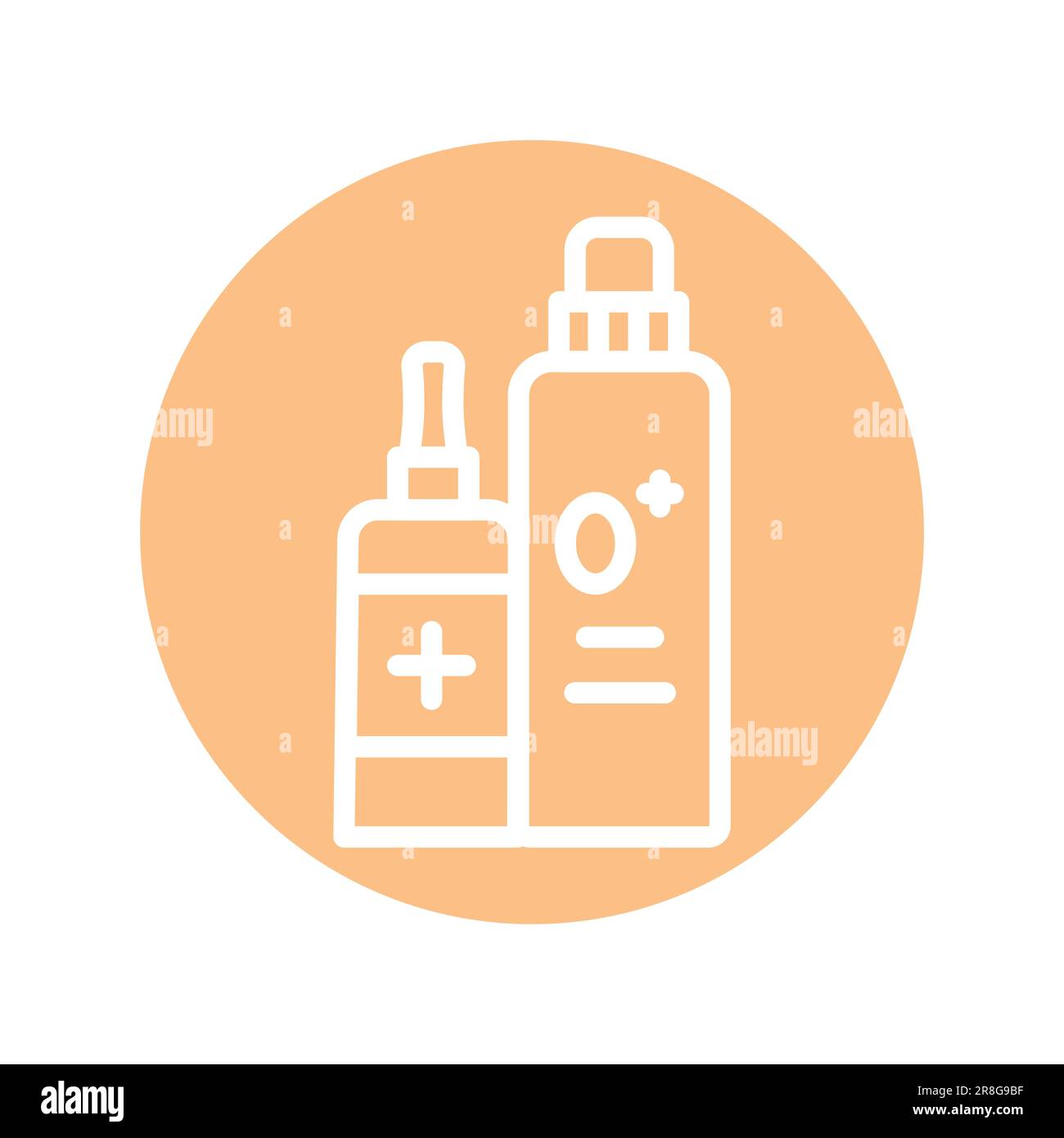 Icona della linea di colore dei medicinali per bambini. Elemento vettoriale isolato. Pittogramma per pagina web, app mobile, promo Illustrazione Vettoriale