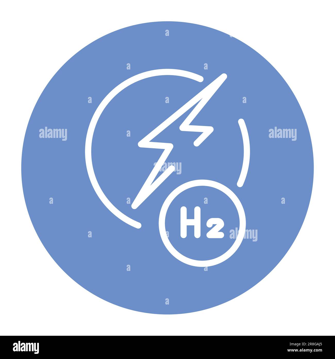 Icona della linea di colore Energy H2. Energia di idrogeno. Elemento vettoriale isolato. Pittogramma a contorno per pagina web, app mobile, promo Illustrazione Vettoriale
