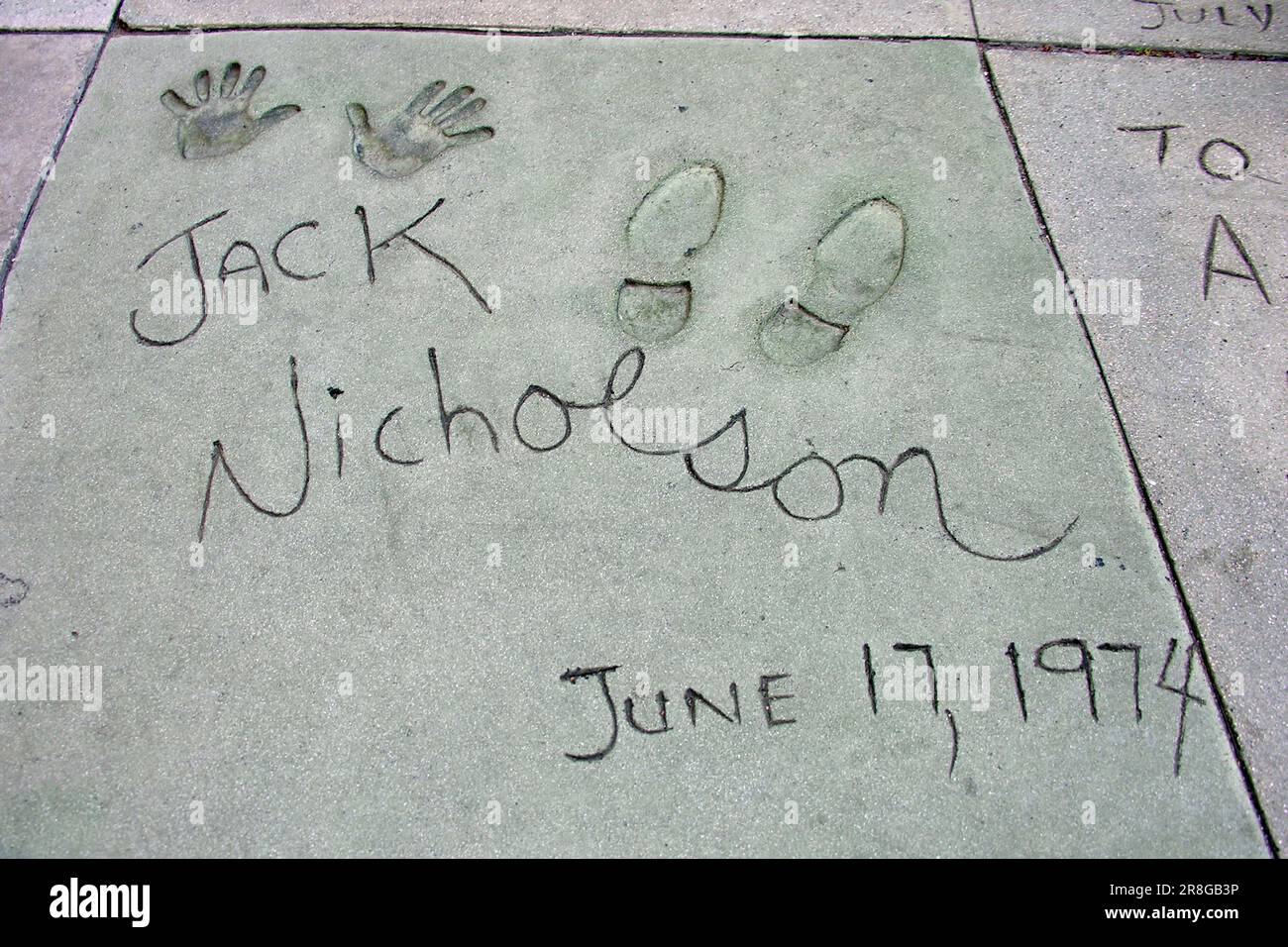 Impressioni di Jack Nicholson, Grauman's Chinese Theater, Hollywood, Los Angeles, California, USA Foto Stock