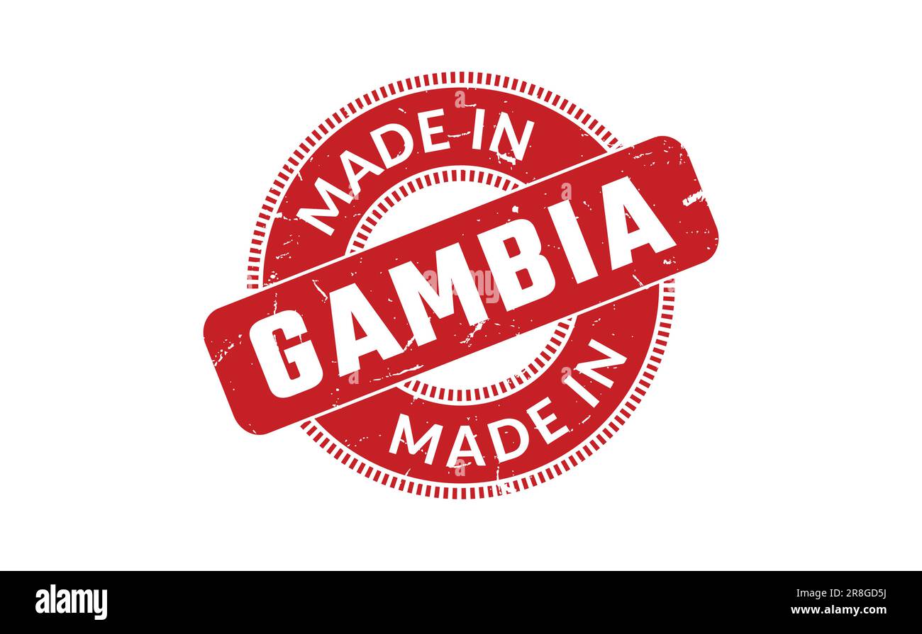 Realizzato in Gambia Rubber Stamp Illustrazione Vettoriale