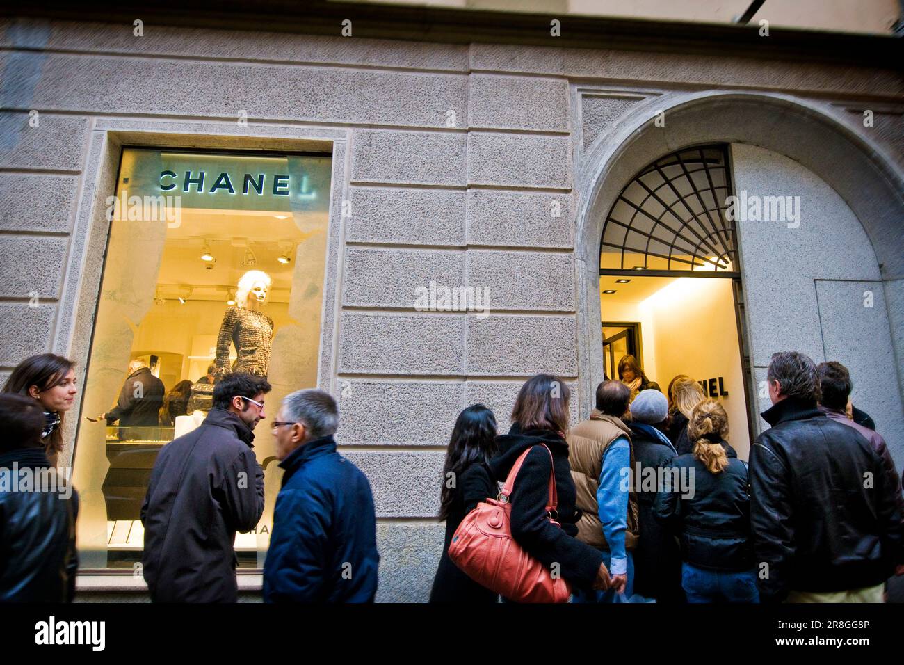 Chanel Boutique, Shopping, via Sant'andrea, Milano Foto Stock