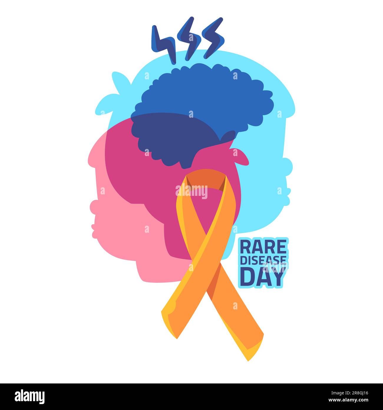 campagna di sostegno per la giornata delle malattie rare assistenza sanitaria solidarietà associazione comunitaria protezione vita Illustrazione Vettoriale