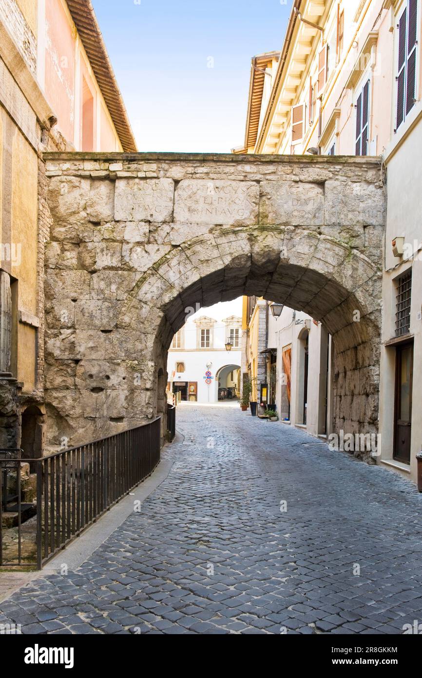 Arco di Druso, Spoleto, Umbria Foto Stock