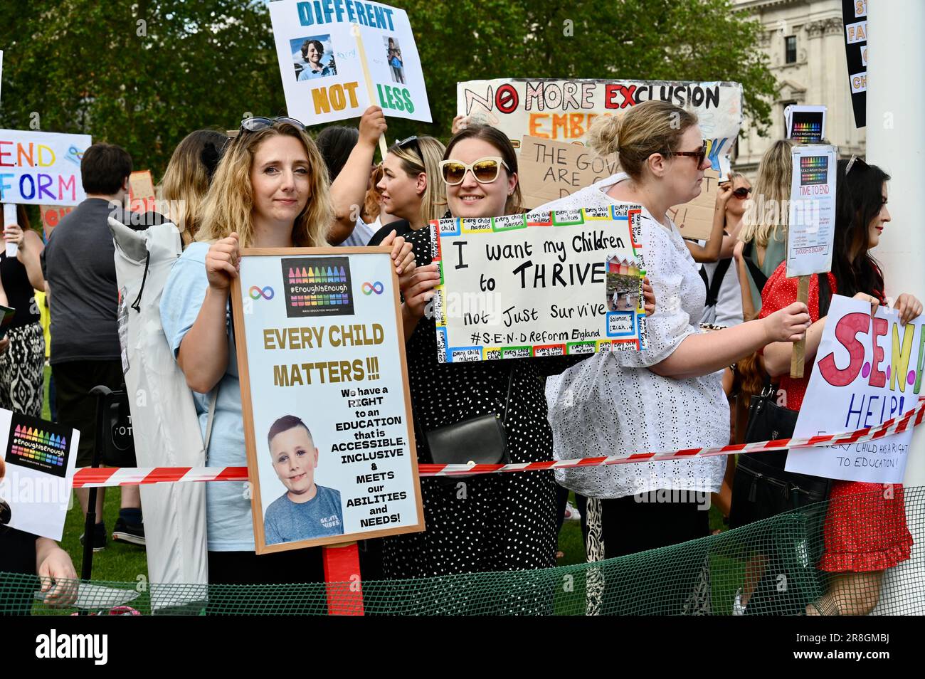 Londra, Regno Unito. 21st giugno, 2023. S.E.N.D Reform England si raduna a Westminster, chiedendo una riforma dell'istruzione per rendere i bambini con disabilità più adatti alle loro esigenze specifiche. Credit: michael melia/Alamy Live News Foto Stock