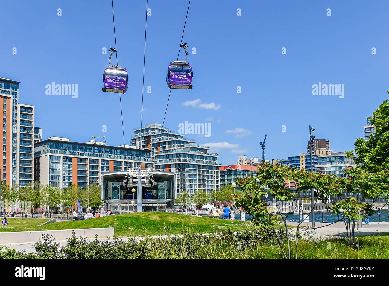Stazione di risalita della funivia IFS Cloud Royal Docks a Royal Docks, Londra Foto Stock