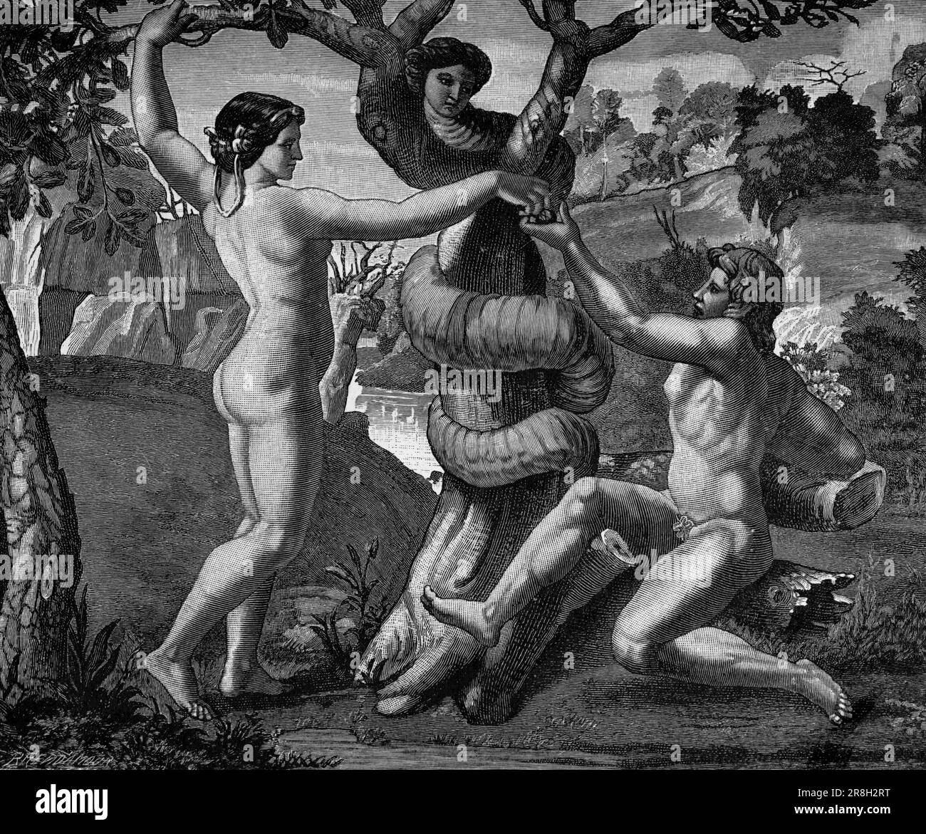 I peccati dell'umanità, la caduta, Salmo 90, Antico Testamento, Bibbia, illustrazione storica 1890 Foto Stock