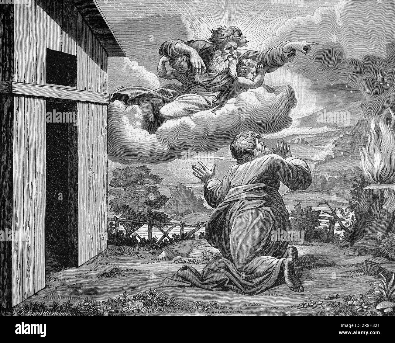 God's Promise to Abrahem, First Book Mose, chapterl 15, versetto 1-6, Antico Testamento, Bibbia, illustrazione storica 1890 Foto Stock