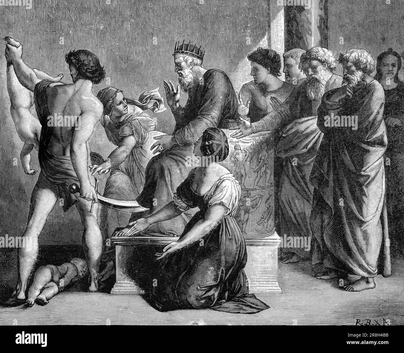 Giudizio di Salomone, Salomos Urteil, Altes Testament, primo Libro dei Re, capitolo 3, Antico Testamento, Bibbia, illustrazione storica 1890 Foto Stock Giudizio di Salomone, Salomos Urteil, Altes Testament, primo Libro dei Re, capitolo 3, Antico Testamento, Bibbia, illustrazione storica 1890 Foto Stock