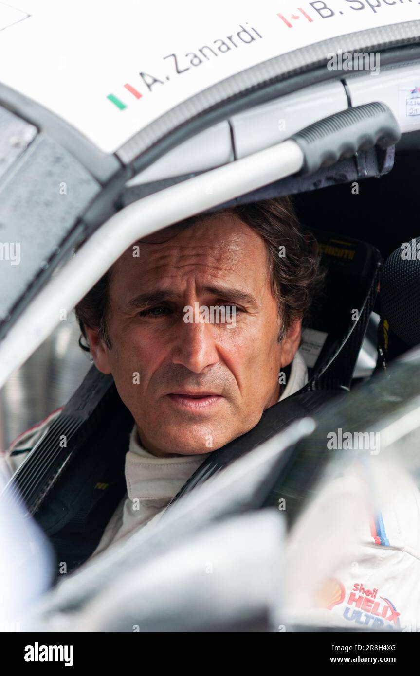 Alessandro, Alex Zanardi, pilota professionista italiano e paracadista. Al Goodwood Festival di Speed 2016 BMW Motorsport celebrazione Foto Stock
