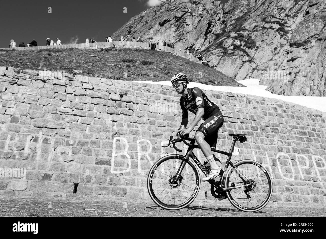 Svizzera. Tour de Suisse. Passo del San Gottardo (Tremola). Jannik Steimle Foto Stock