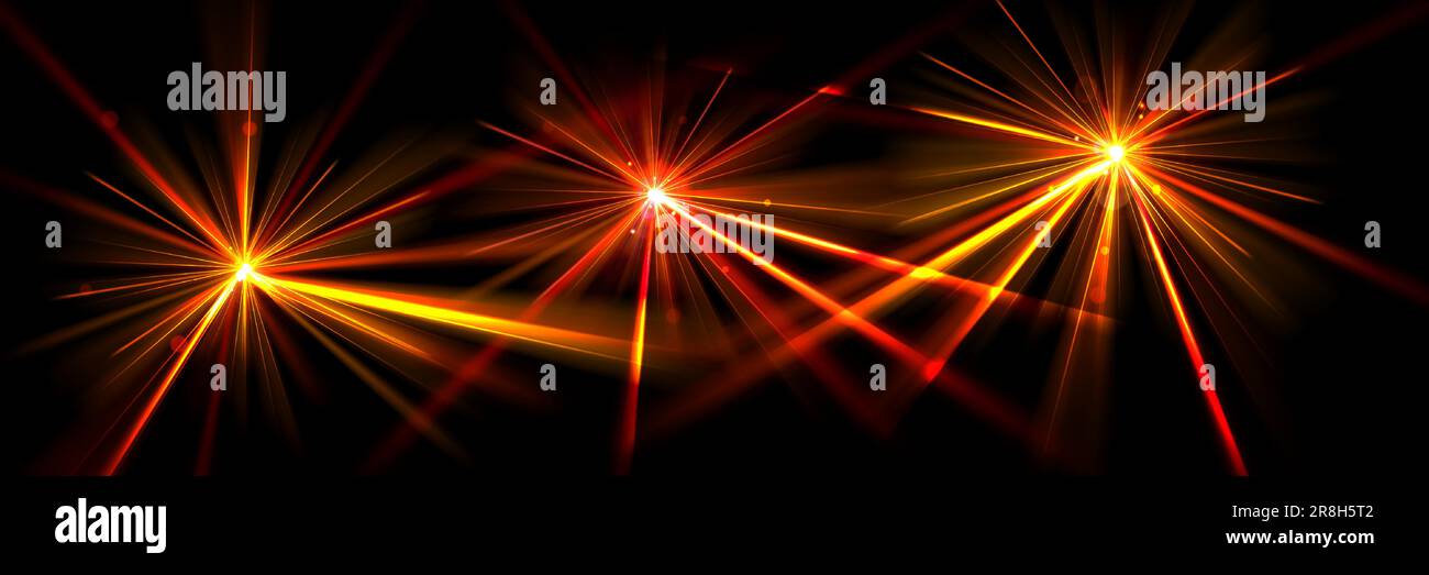 3d effetto laser festa a luce rossa in discoteca concerto in discoteca.  Design festeggiato con luce al neon a fascio magico. Immagine delle  prestazioni del laser a LED sulla discoteca. Stella illuminata