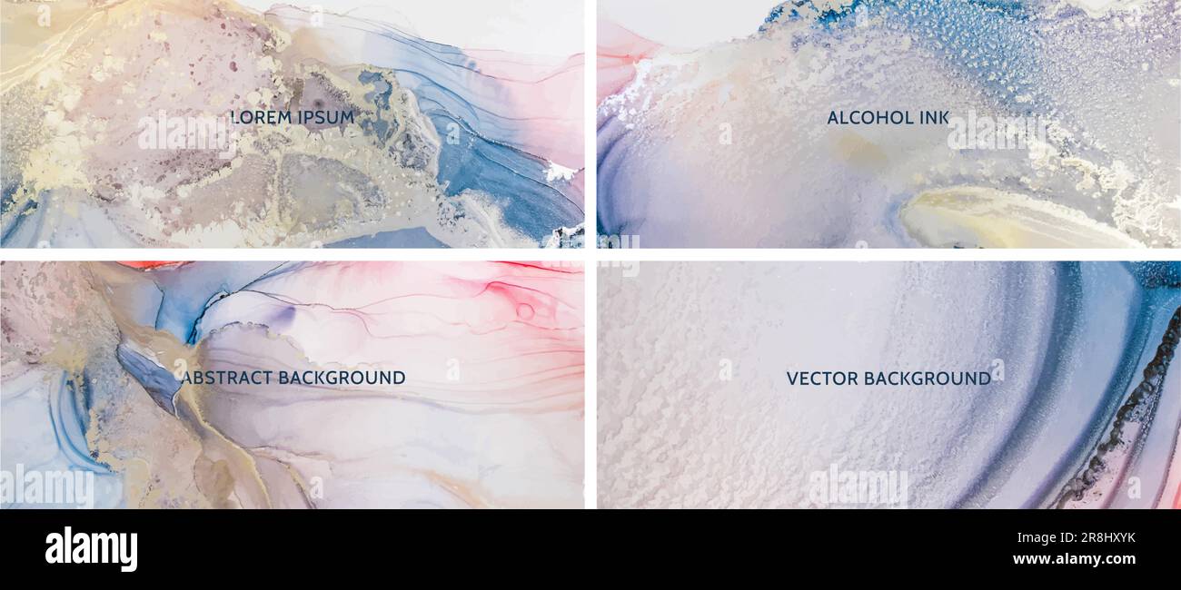 Illustrazione vettoriale. Parte della pittura originale a inchiostro alcolico. Sfondo colorato astratto, sfondo. Illustrazione Vettoriale