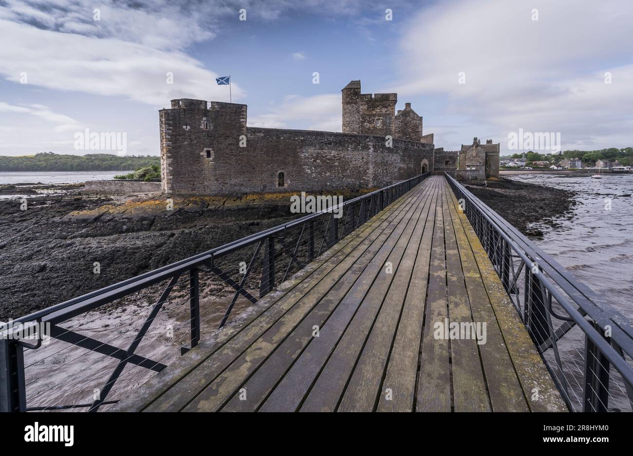 Il castello di Blackness sulla riva firth of Forth. Foto Stock