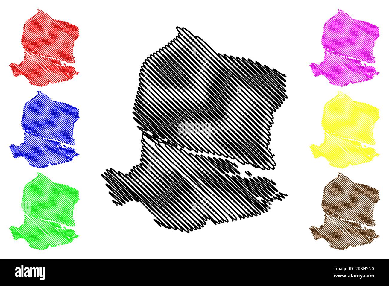 Castle Point District (Regno Unito di Gran Bretagna e Irlanda del Nord, contea cerimoniale Essex, Inghilterra) mappa vettore illustrazione, skibble ecc Illustrazione Vettoriale