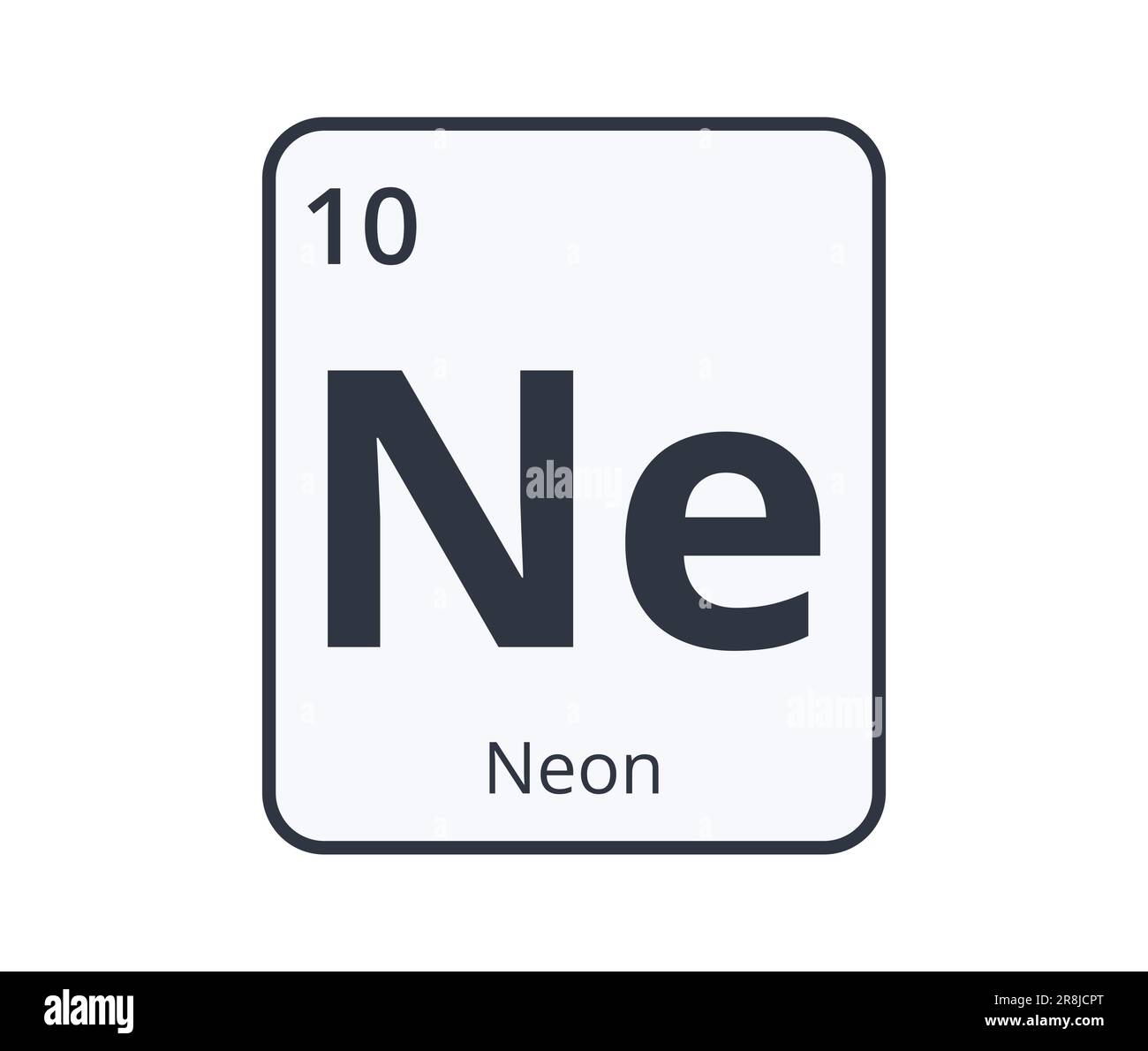 Neon Chemical Element Graphic per progetti scientifici. Illustrazione Vettoriale