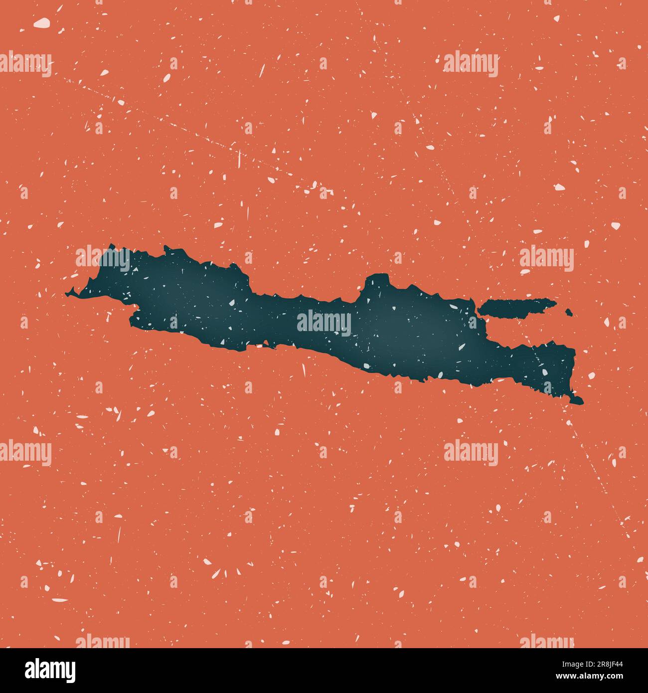 Mappa Java vintage. Mappa grunge dell'isola con texture stressata. Poster Java. Illustrazione vettoriale. Illustrazione Vettoriale