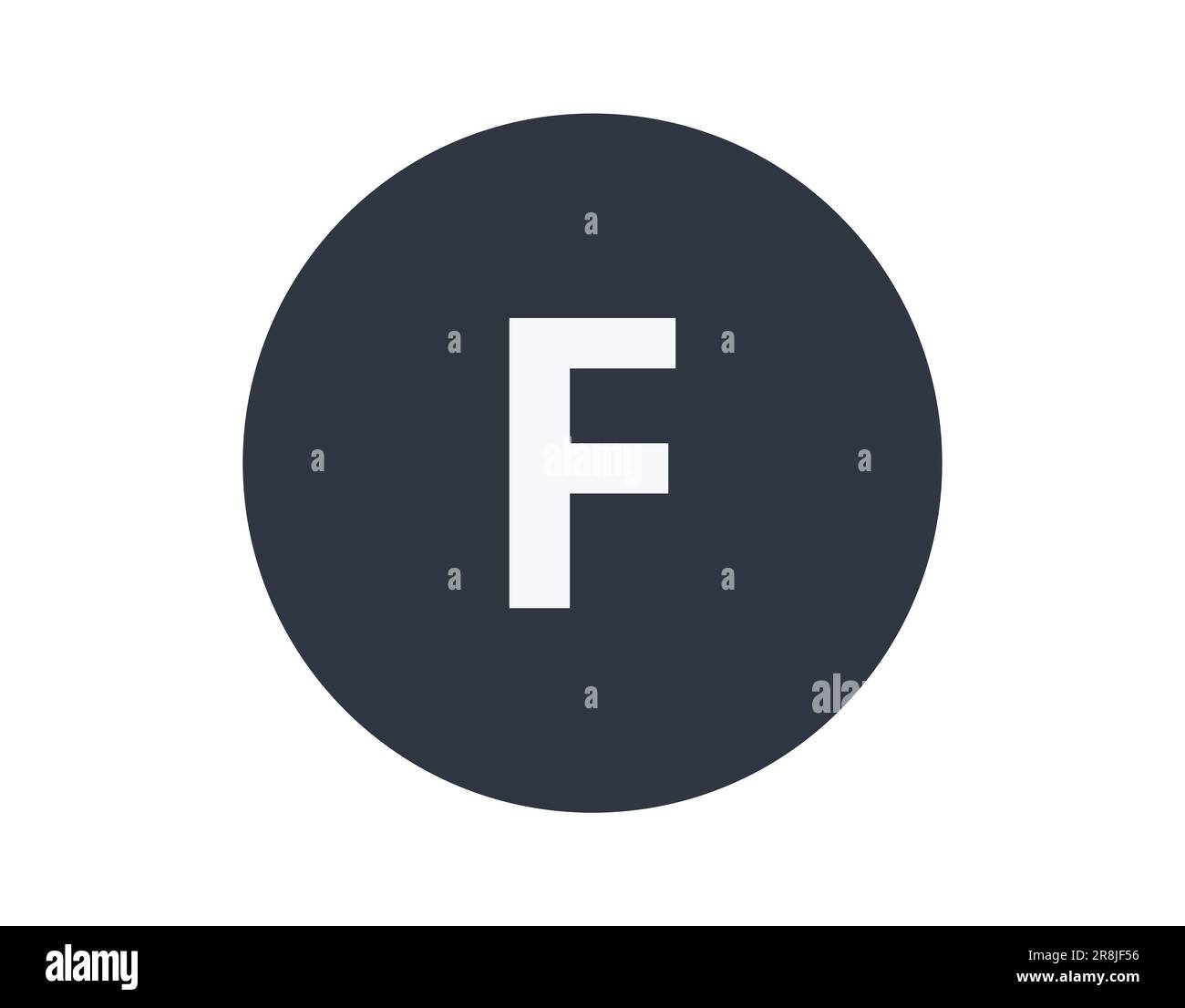 Fluoro isolato elemento chimico in un cerchio. Illustrazione Vettoriale