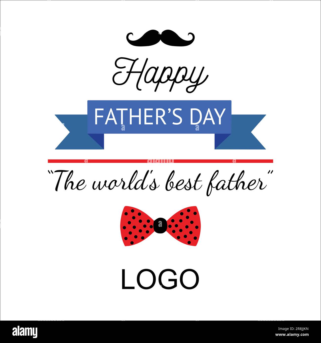 Biglietto d'auguri per la festa del papà, design vettoriale con sfondo bianco. Illustrazione Vettoriale