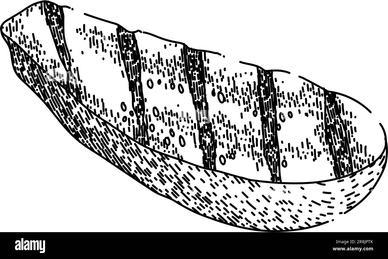verdure grigliate di melanzane disegnate a mano vettoriale Illustrazione Vettoriale